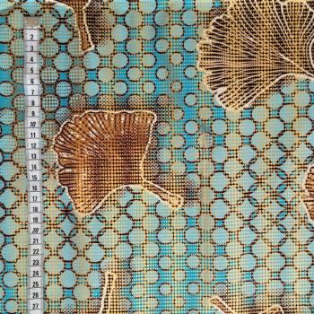 Preview: BLUE GINKGO Afrikanischer Osikani Stoff